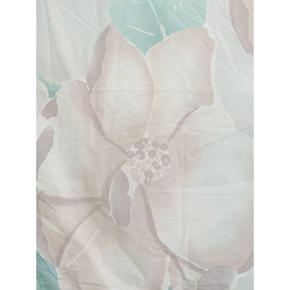 VINTAGE Rare Double FLORAL ALL OVER FLAT SHEET Purple Mod Big Flower wamsutta Gr - Picture 3 of 13